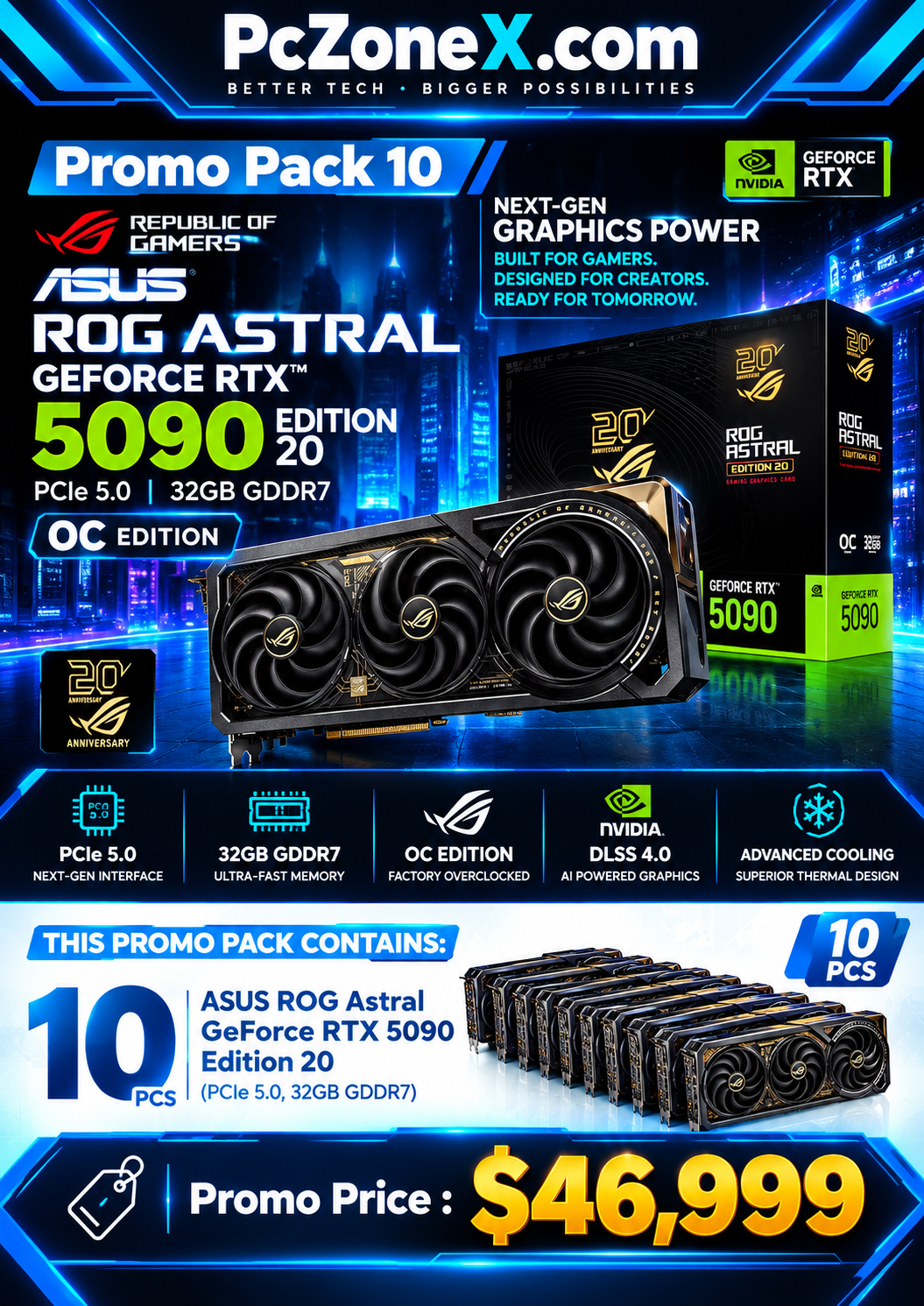🚨 10× ROG ASTRAL RTX 5090 — THE ULTIMATE GPU POWER PACK 10 PCS 🚨