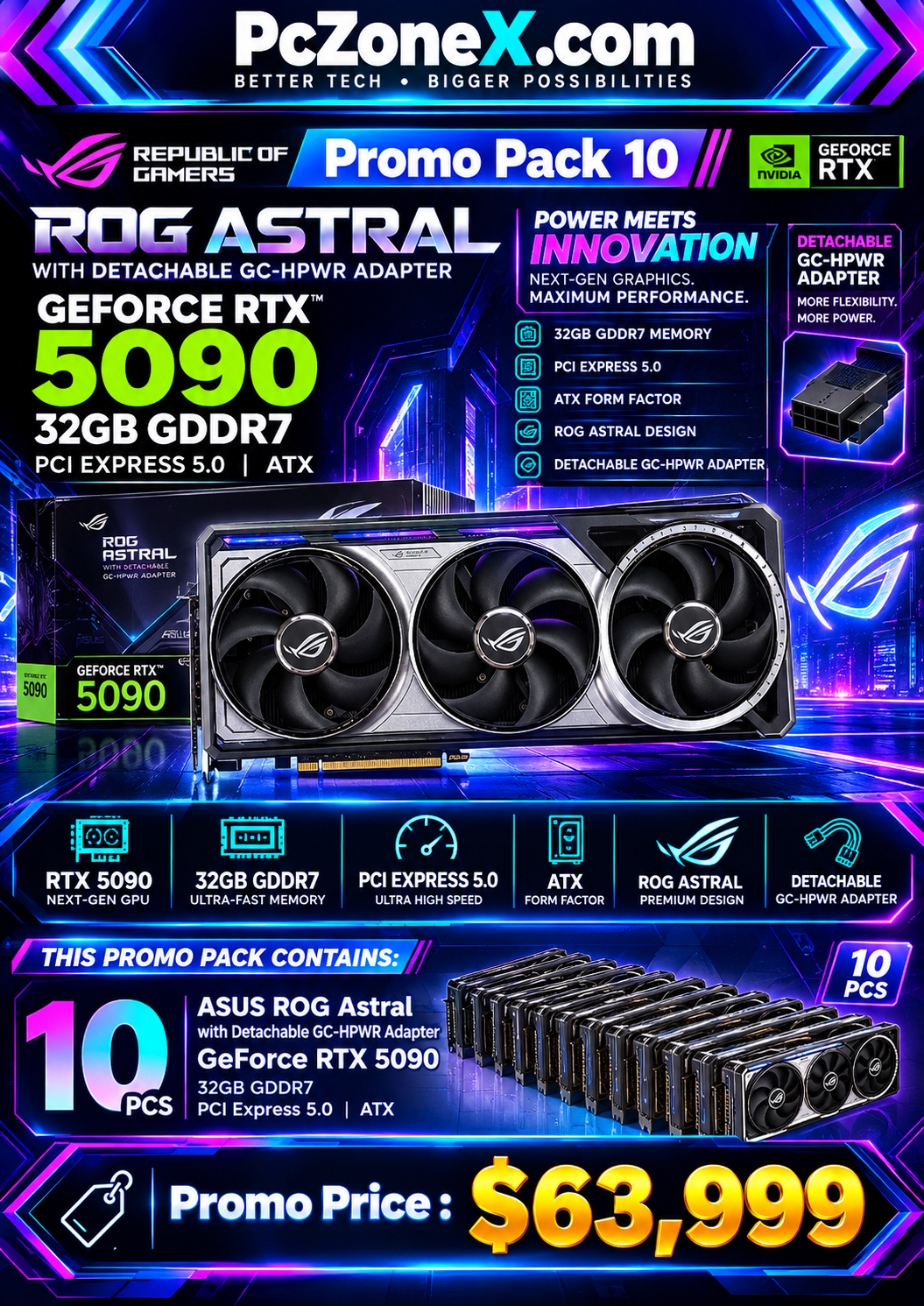 🚀 ASUS ROG ASTRAL RTX 5090 — 10 GPUs. ONE EPIC PROMO PACK!